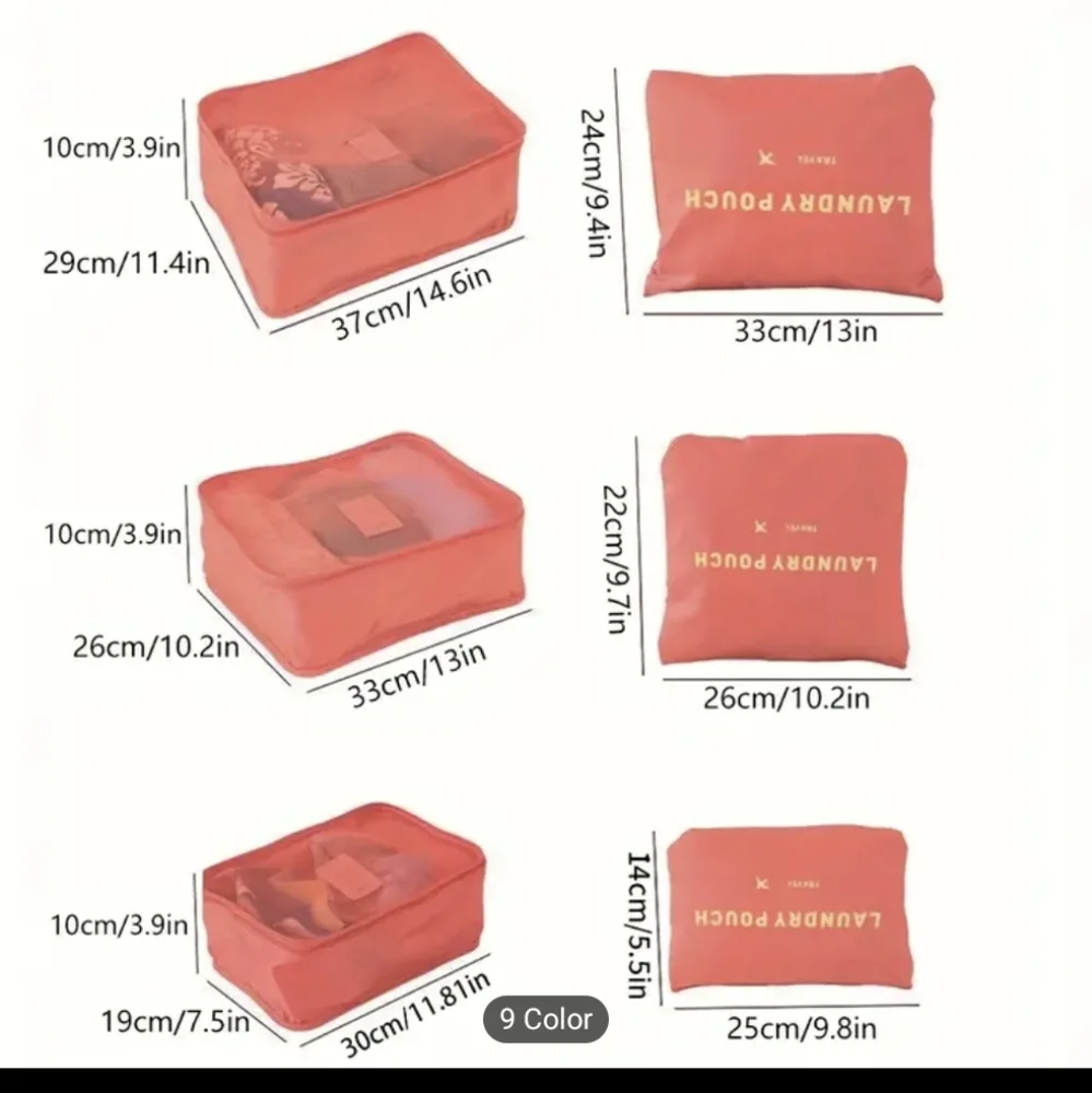 6-Piece Travel Packing Cubes Set